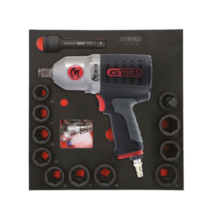 KS TOOLS - Module de douilles et clé à chocs pneumatique 3/4'', 13 pièces