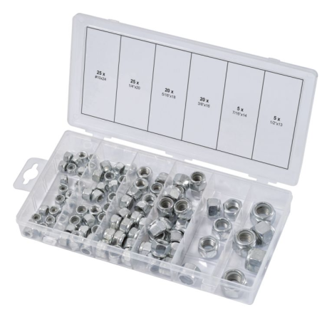 KS TOOLS - Assortiment d'écrous autoblocants UNC, 100 pcs