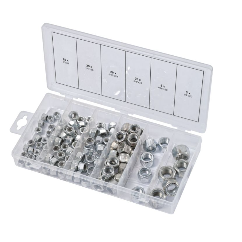 KS TOOLS - Assortiment d'écrous autoblocants UNF, 100 pcs