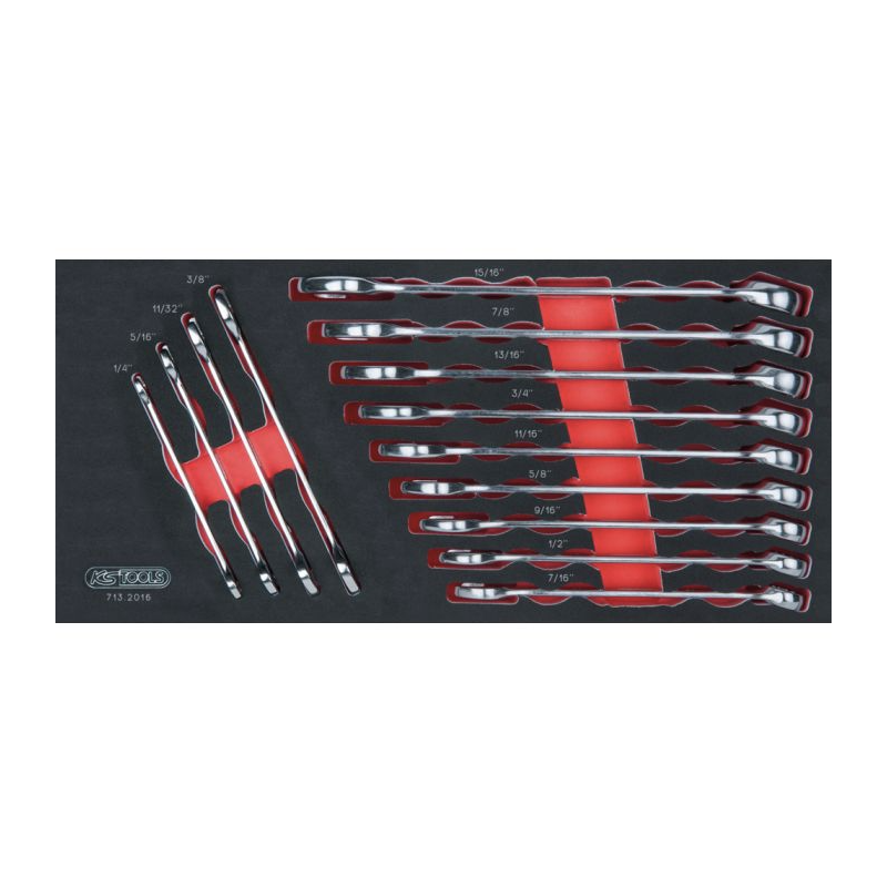 KS TOOLS - Module de clés mixtes ULTIMATE® en pouces, 13 pièces