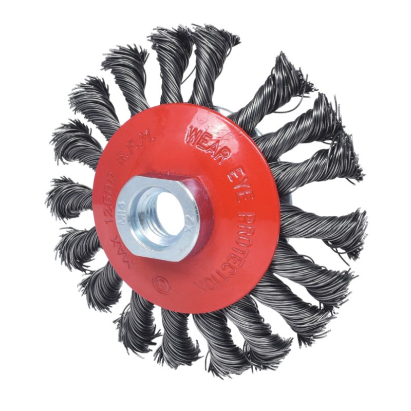 KS TOOLS - Brosse acier torsadé 0,5 mm, Ø 100 mm