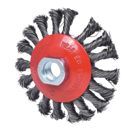 KS TOOLS - Brosse acier torsadé 0,5 mm, Ø 100 mm