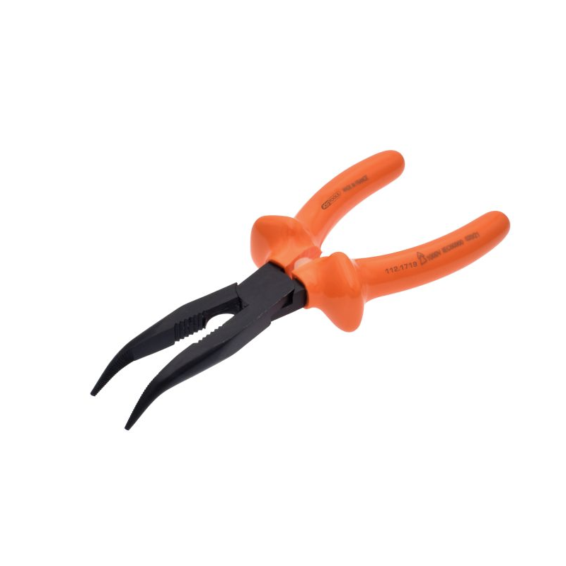 KS TOOLS - Pince à bec demi-rond coudée à 45° 1000V L.205 mm