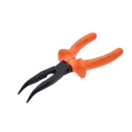 KS TOOLS - Pince à bec demi-rond coudée à 45° 1000V L.205 mm