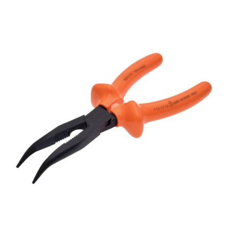 KS TOOLS - Pince isolée à bec demi-rond coudé à 45°, L.185 mm