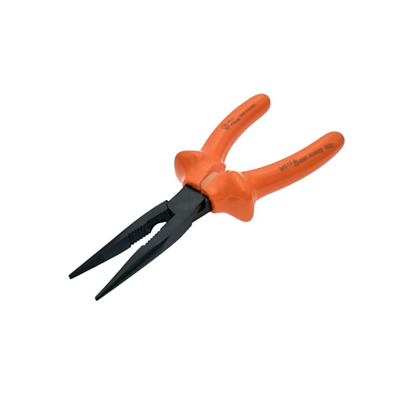 KS TOOLS - Pince à bec demi-rond isolée, L.160 mm