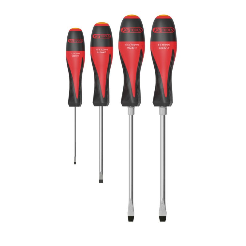 KS TOOLS - Jeu de 4 tournevis ULTIMATE Fente, 3,5 à 8 mm