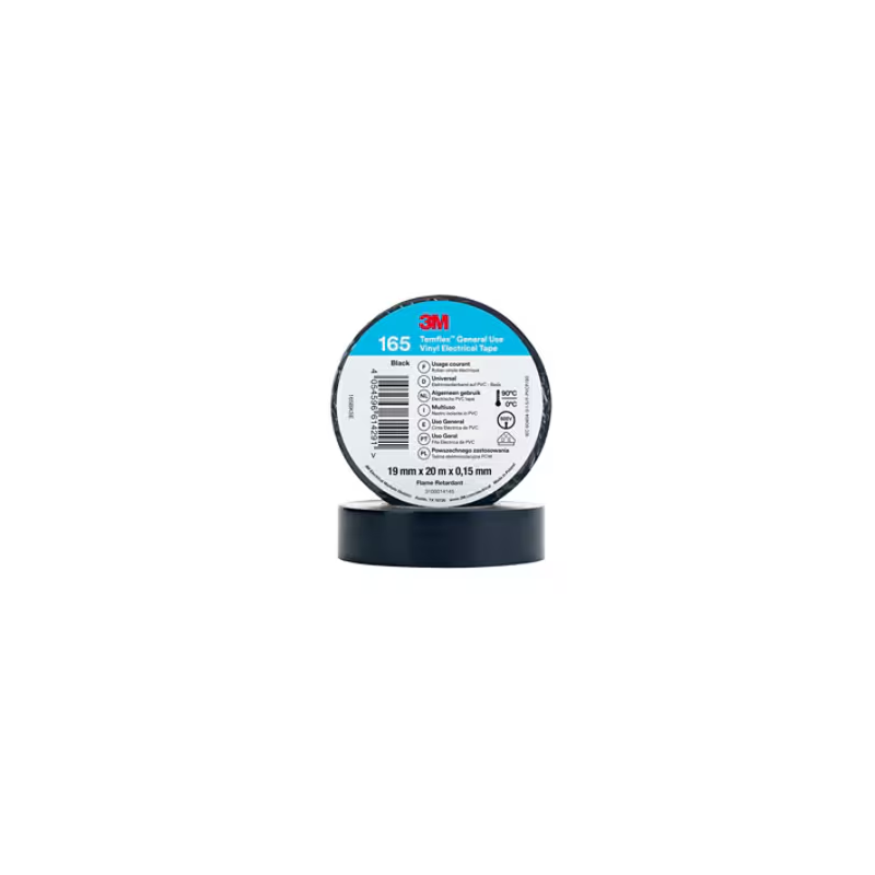 Ruban Vinyle Temflex 1500 3M NOIR 19mm x 20m