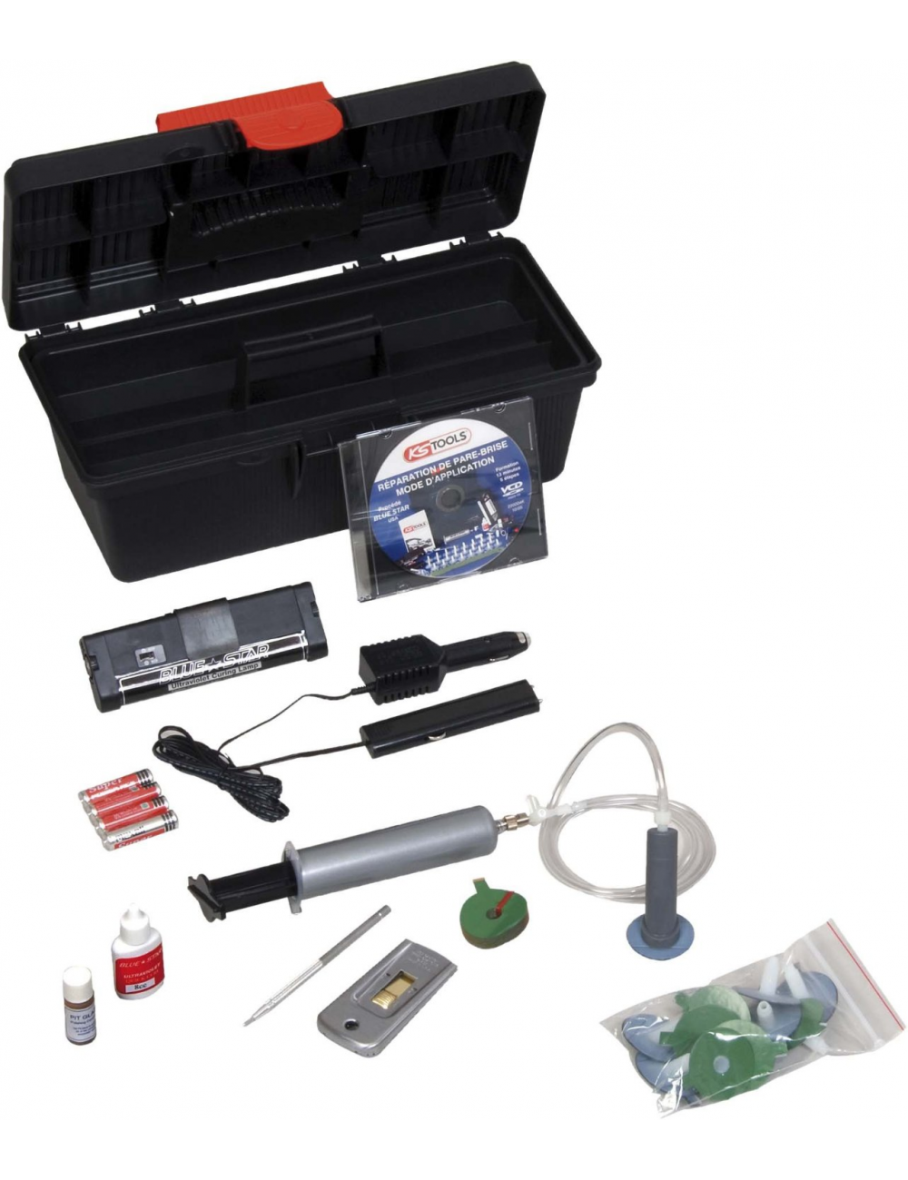 Ensemble d'outils de réparation de pare-brise de pare-brise bricolage Kit  de verre de vent de voiture pour la sécurité des acces