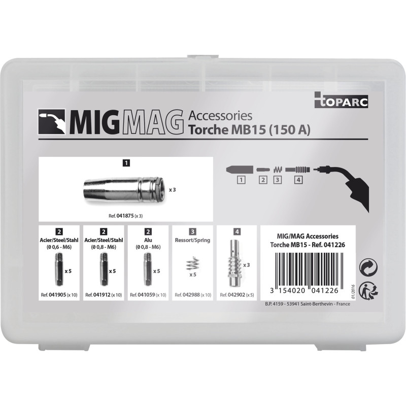 Coffret Accessoires torche MB15 Mig 150A