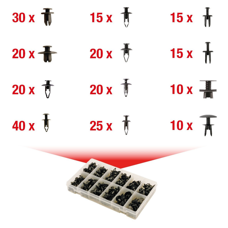 Jeu de clips de fixation - Rivets à visser