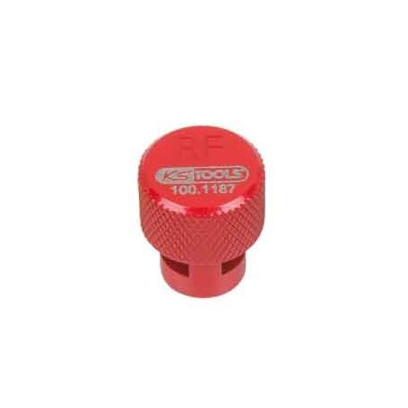 Capuchon rouge de dégonflage de roue avec valve TPMS