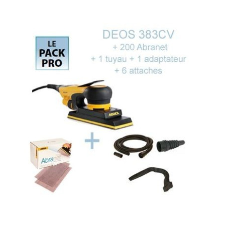 Pack Ponceuse Elec. DEOS383CV 70X198 + 4 boites Abranet 70 x198 mm