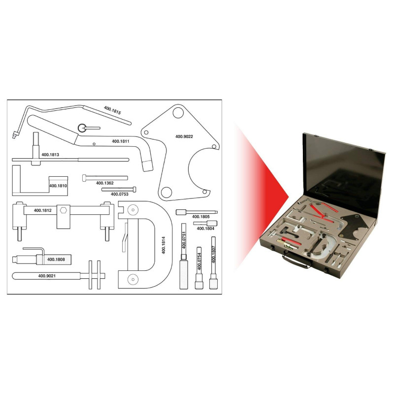 Jeu d'outils de calage moteur - Renault