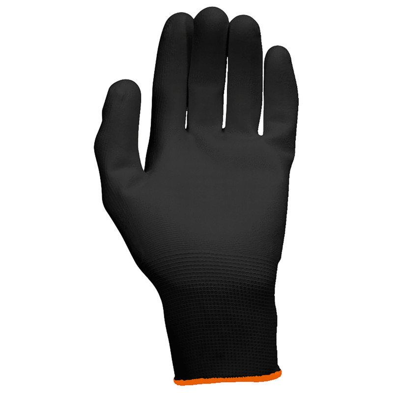 Gants de protection microfibres noirs, T.8, 12 paires