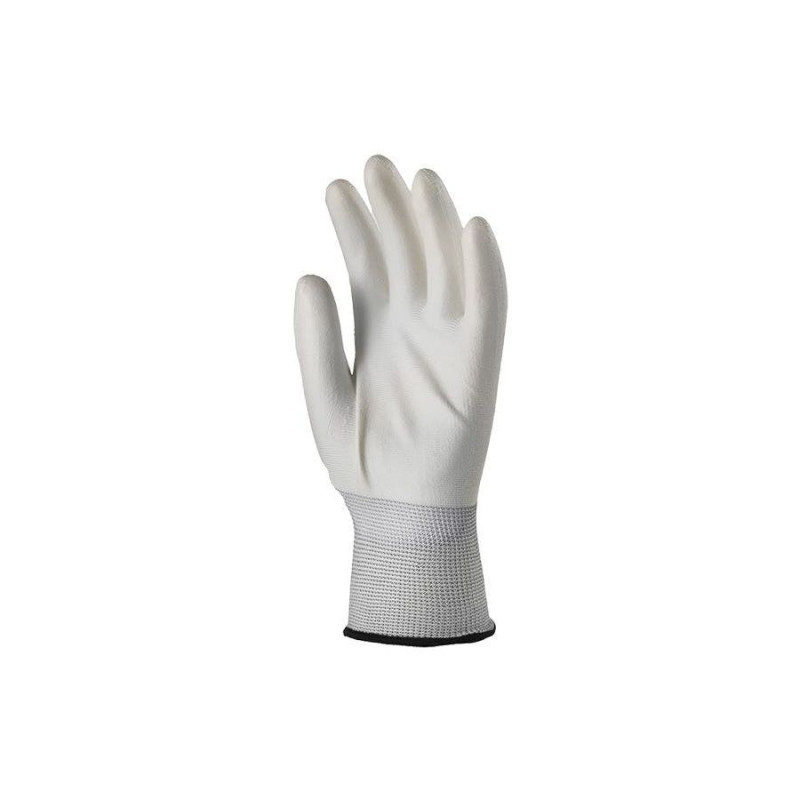 Gants polyester blanc, paume end.PU blanc T09 