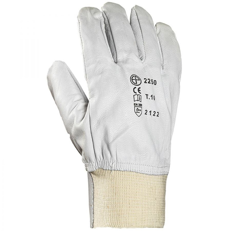 Gants  tout fleur chèvre, poignet élastique, protège artère t8