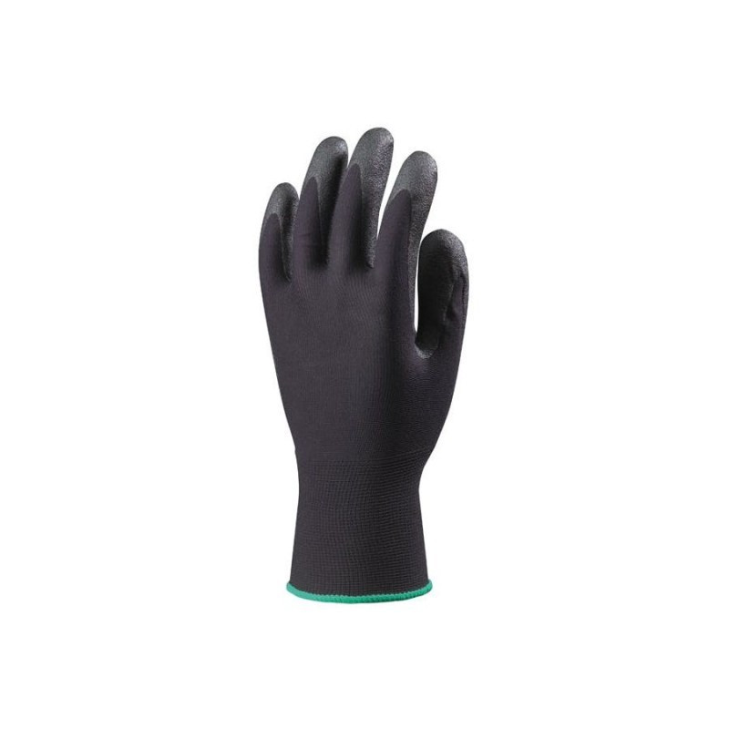 Gants de protection Hydropellent T.7 polyester noir enduit mousse PVC noir