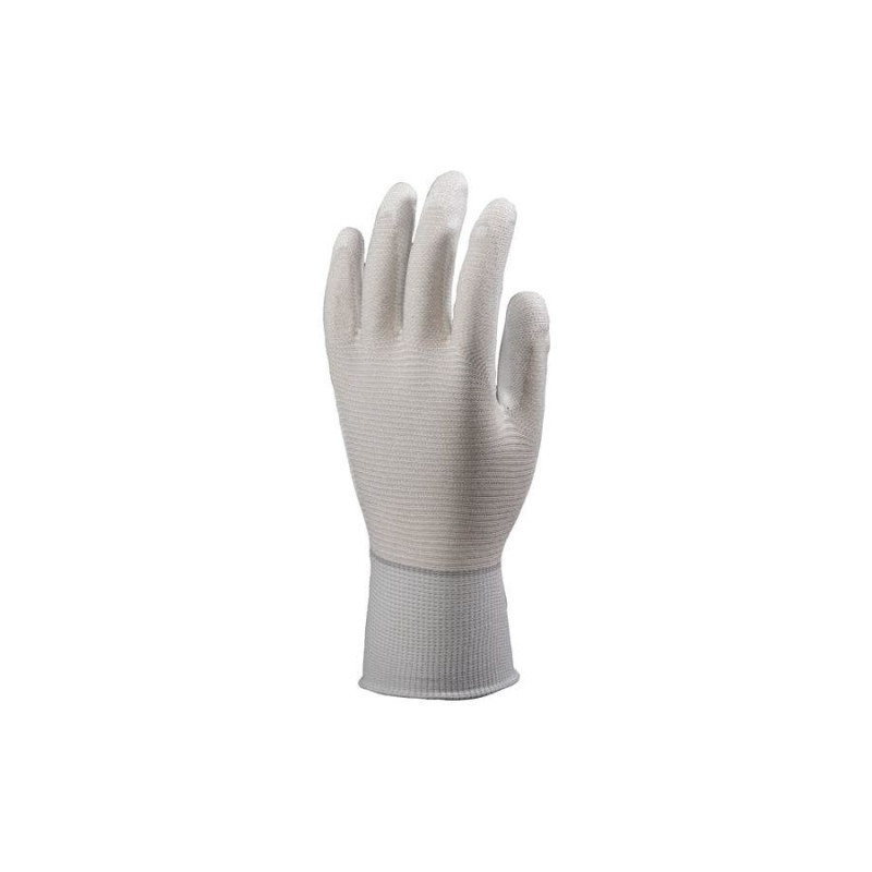 Gants de protection polyamide paume enduite. PU blancs, antistatique