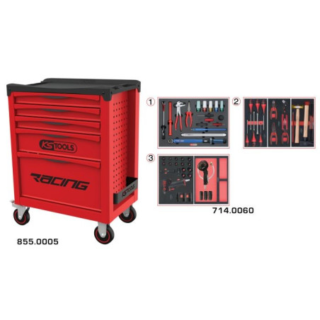 Servante RACING Kstools équipée de 60 outils