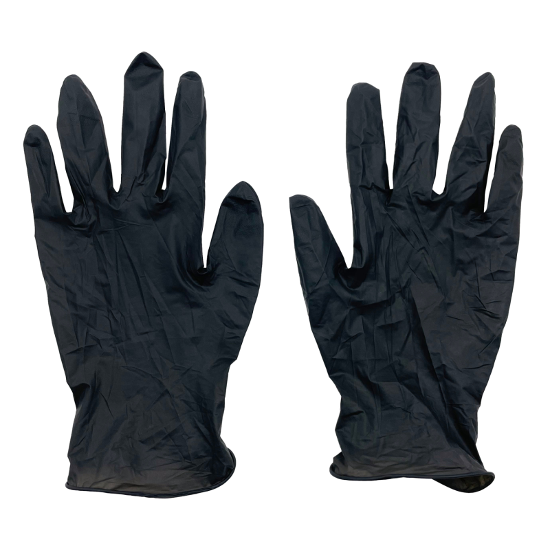 Gant de protection en nitrile noir, Taille L, boite de 100pces