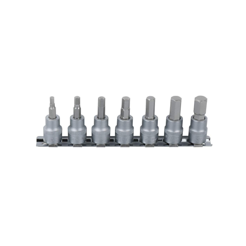 Rail de 7 douilles tournevis 6 pans ULTIMATE 1/4'', 2,5 - 8 mm