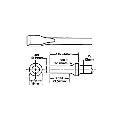 BURIN PLAT EM. ROND 10.2mm